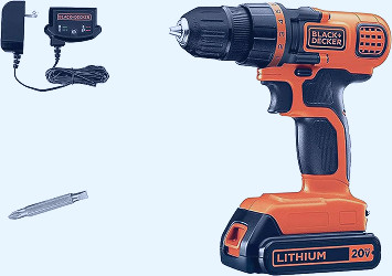 Amazon.com: BLACK+DECKER 20V MAX Cordless Drill and Driver, 3/8 Inch, With  LED Work Light, Battery and Charger Included (LDX120C) : Tools & Home  Improvement